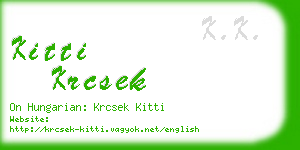 kitti krcsek business card